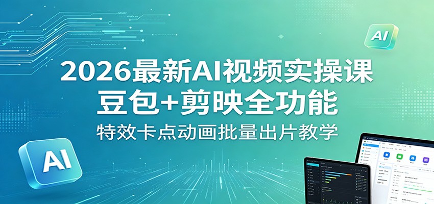 2026最新AI视频实操课：豆包+剪映全功能，特效卡点动画批量出片教学-智富思维学堂