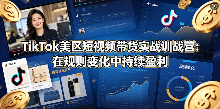 TikTok美区短视频带货实战训战营：在规则变化中持续盈利-智富思维学堂
