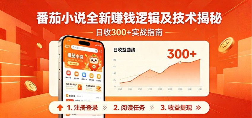 番茄小说全新赚钱逻辑及技术日收300+，小白新书皆可做！无脑赚就行了！-智富思维学堂