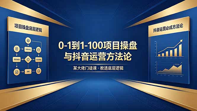 0-1到1-100怎么建？某大佬门徒课教透项目操盘底层逻辑+抖音运营必成方法论-智富思维学堂