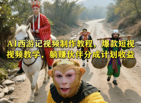 AI西游记视频制作教程,爆款短视频教学,躺賺伙伴分成计划收益-智富思维学堂