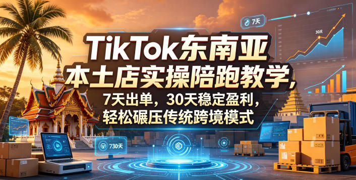TikTok东南亚本土店实操陪跑教学,7天出单,30天稳定盈利,轻松碾压传统跨境模式-智富思维学堂