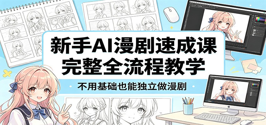 新手AI漫剧速成课：完整全流程教学，不用基础也能独立做漫剧-智富思维学堂