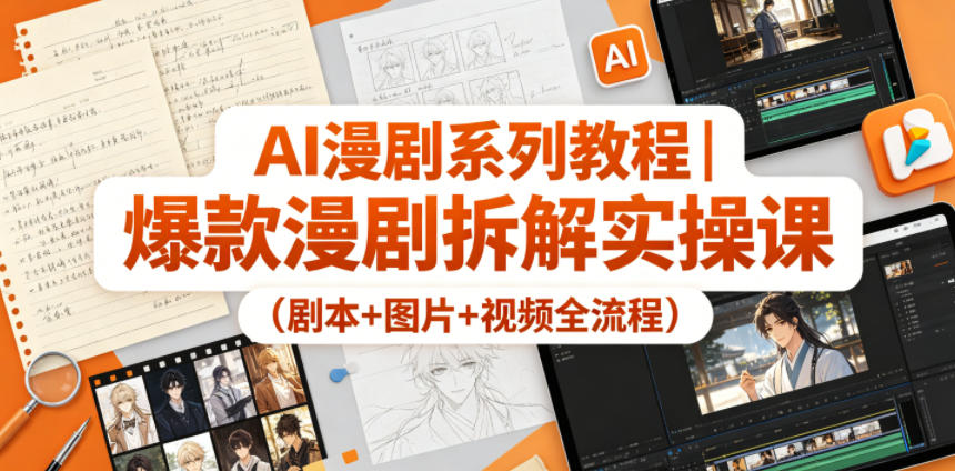 AI漫剧系列教程|爆款漫剧拆解实操课(剧本+图片+视频全流程)-智富思维学堂