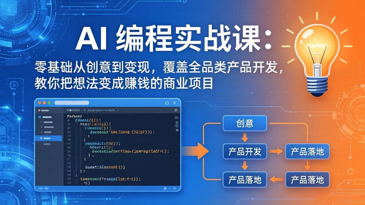 AI编程实战课-第三期-5月9更新：零基础从创意到变现，覆盖全品类产品开发，把想法变成赚钱项目-智富思维学堂