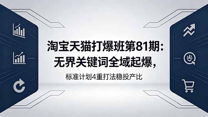 淘宝天猫打爆班第81期:无界关键词全域起爆,标准计划4重打法稳投产比-智富思维学堂