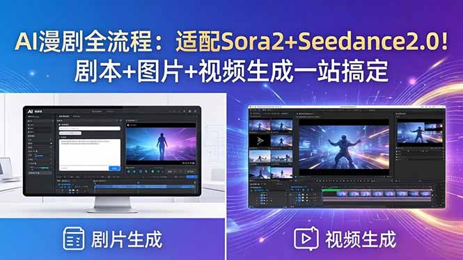 AI漫剧全流程：适配Sora2+Seedance2.0！剧本+图片+视频生成一站搞定-智富思维学堂