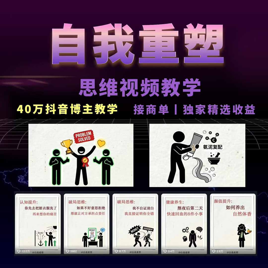 图片[2]-40w博主自我重塑AI思维动画教程，视频剪辑+抠图+音频+封面制作，接商单+独家精选收益-智富思维学堂