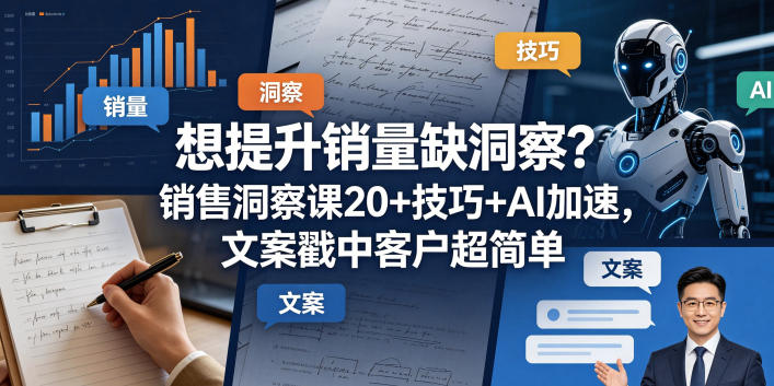 想提升销量缺洞察？销售洞察课20+技巧+AI加速，文案戳中客户超简单【原创双语字幕】-智富思维学堂