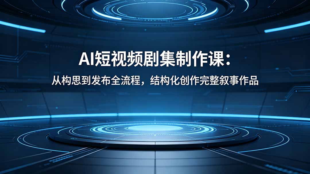 AI短视频剧集制作课:从构思到发布全流程,结构化创作完整叙事作品-智富思维学堂