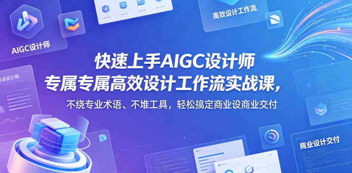 快速上手AIGC设计师专属高效设计工作流实战课，不绕专业术语、不堆工具，轻松搞定商业设计交付-智富思维学堂