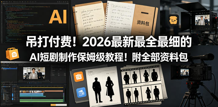 吊打付费！2026最新最全最细的AI短剧制作保姆级教程！附全部资料包-智富思维学堂
