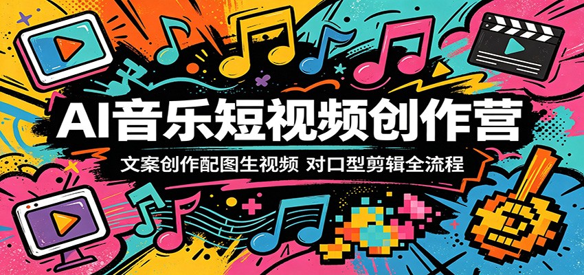 AI音乐短视频创作营：文案创作配图生视频，对口型剪辑全流程-智富思维学堂