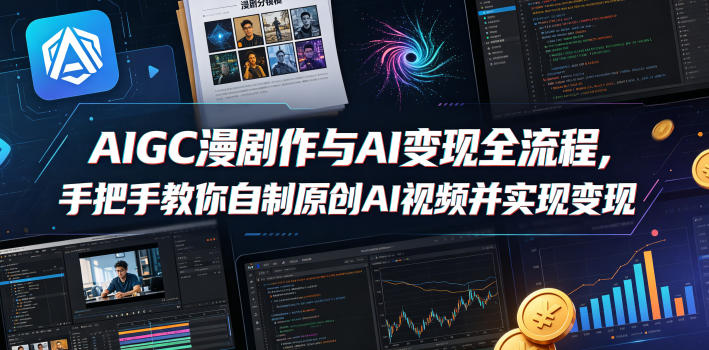 AIGC漫剧创作与AI变现全流程,手把手教你自制原创AI视频并实现变现-智富思维学堂