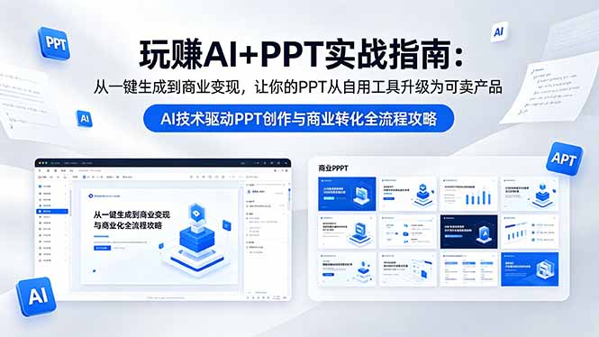 玩赚AI+PPT实战指南-更新5月13:从一键生成到商业变现,让你的PPT从自用工具升级为可卖产品-智富思维学堂