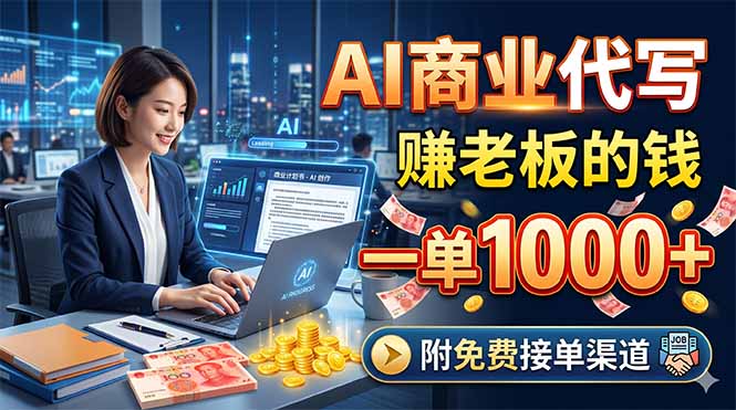 AI商业代写，赚老板的钱，一单1000+，附免费接单渠道-智富思维学堂