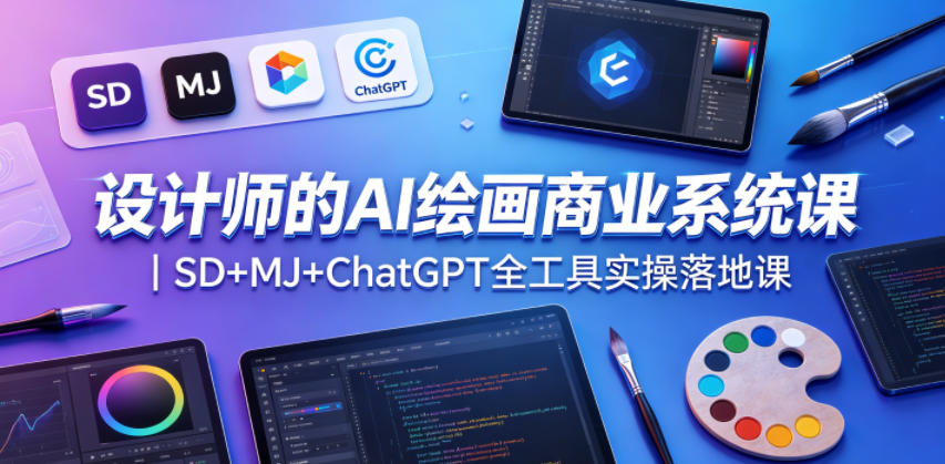 设计师的AI绘画商业系统课|SD+MJ+ChatGPT全工具实操落地课-智富思维学堂
