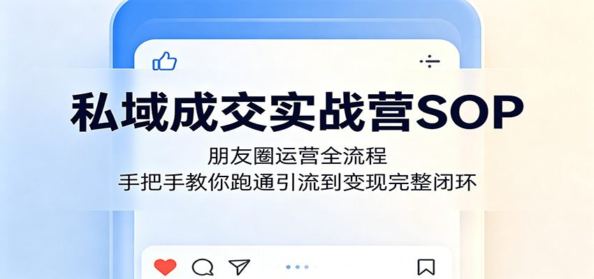 私域成交实战营SOP：朋友圈运营全流程，手把手教你跑通引流到变现完整闭环-智富思维学堂
