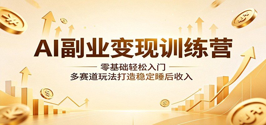 AI副业变现训练营：零基础轻松入门，多赛道玩法打造稳定睡后收入-智富思维学堂