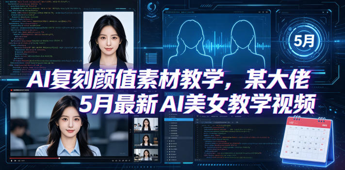 AI复刻颜值素材教学，某大佬5月最新AI美女教学视频，内含4月好物复刻教学-智富思维学堂
