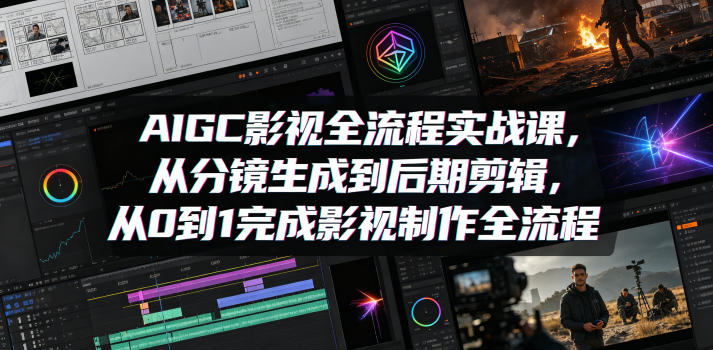 AIGC影视全流程实战课,从分镜生成到后期剪辑,从0到1完成影视制作全流程-智富思维学堂