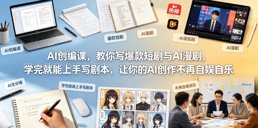AI创编课，教你写爆款短剧与AI漫剧，学完就能上手写剧本，让你的AI创作不再自娱自乐-智富思维学堂