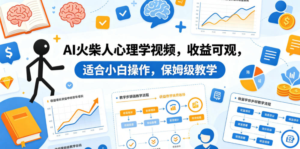 AI火柴人心理学视频，收益可观，适合小白操作，保姆级教学-智富思维学堂
