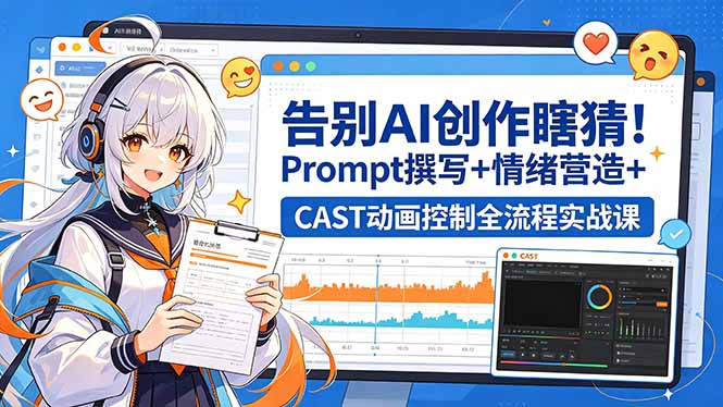 告别AI创作瞎猜!Prompt撰写+情绪营造+CAST动画控制全流程实战课-智富思维学堂
