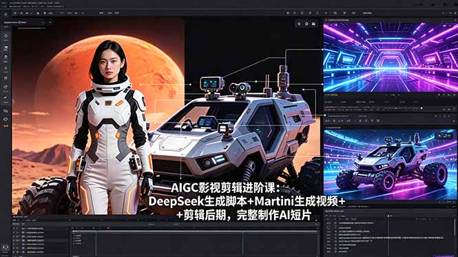AIGC影视剪辑进阶课:DeepSeek生成脚本+Martini生成视频+剪辑后期,完整制作AI短片-智富思维学堂