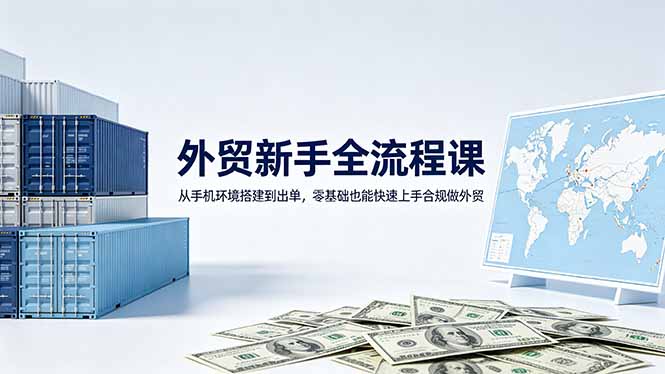 外贸新手全流程课:从手机环境搭建到出单,零基础也能快速上手合规做外贸-智富思维学堂