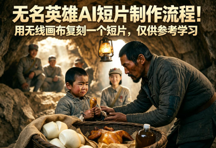 无名英雄AI短片制作流程！用无线画布复刻一个短片，仅供参考学习-智富思维学堂