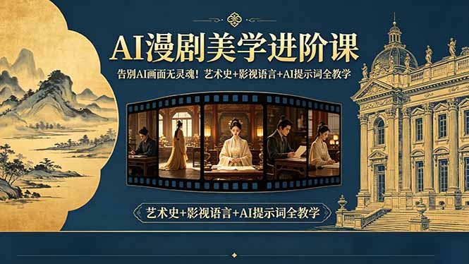 告别AI画面无灵魂！AI漫剧美学进阶课，艺术史+影视语言+AI提示词全教学-智富思维学堂