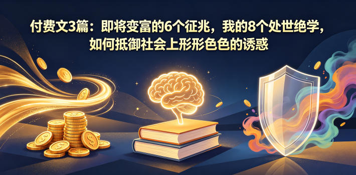 付费文3篇：即将变富的6个征兆，我的8个处世绝学，如何抵御社会上形形色色的诱惑-智富思维学堂