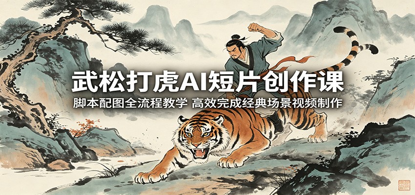 武松打虎AI短片创作课:脚本配图全流程教学,高效完成经典场景视频制作-智富思维学堂