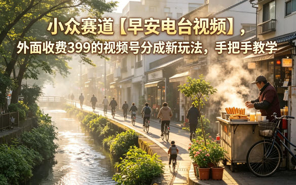 小众赛道【早安电台视频】，外面收费399的视频号分成新玩法，手把手教学-智富思维学堂