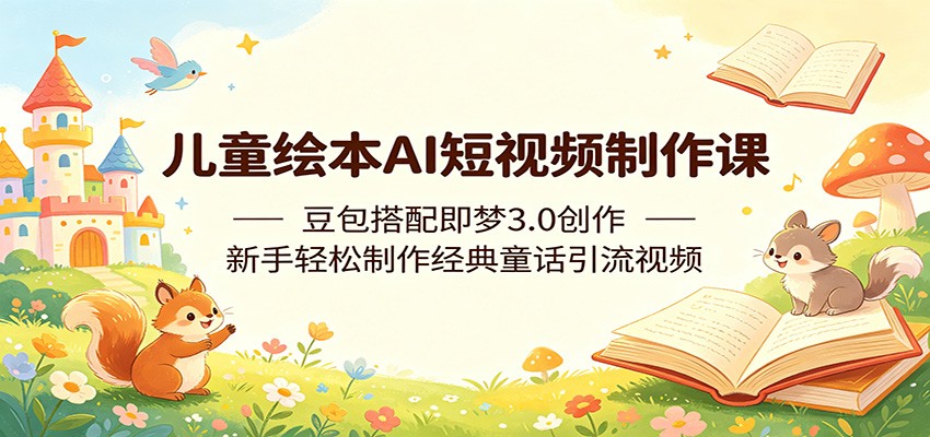 儿童绘本AI短视频制作课:豆包搭配即梦3.0创作,新手轻松制作经典童话引流视频-智富思维学堂