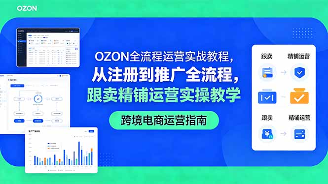 OZON全流程运营实战教程,从注册到推广全流程,跟卖精铺运营实操教学-智富思维学堂