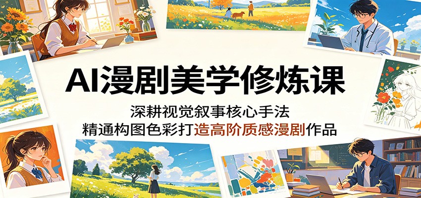 AI漫剧美学修炼课:深耕视觉叙事核心手法,精通构图色彩打造高阶质感漫剧作品-智富思维学堂