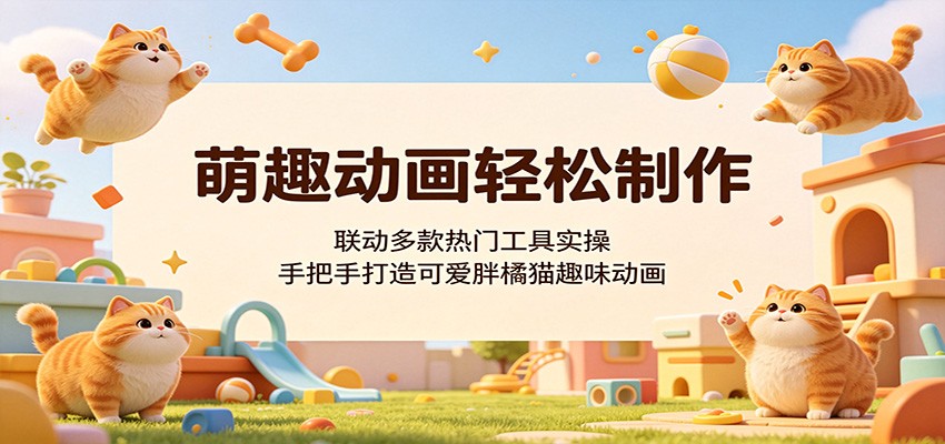 萌趣动画轻松制作,联动多款热门工具实操,手把手打造可爱胖橘猫趣味动画-智富思维学堂