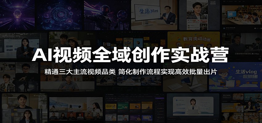 AI视频全域创作实战营:精通三大主流视频品类,简化制作流程实现高效批量出片-智富思维学堂