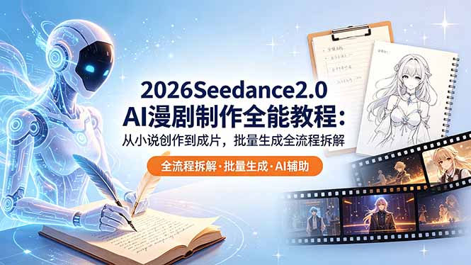 2026Seedance2.0 AI制作全能教程:从小说创作到成片,批量生成全流程拆解-智富思维学堂