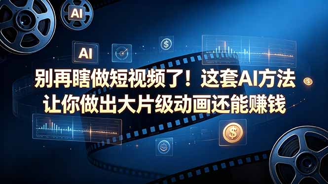 别再瞎做短视频了!这套 AI 方法让你做出大片级动画还能赚钱【原创双语字幕】-智富思维学堂