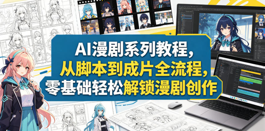 AI漫剧系列教程,从脚本到成片全流程,零基础轻松解锁漫剧创作-智富思维学堂