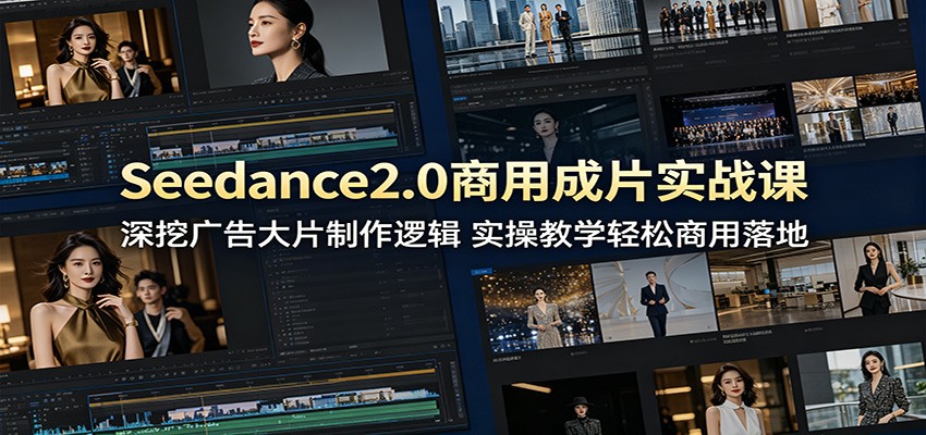 Seedance2.0商用成片实战课:深挖广告大片制作逻辑,实操教学轻松商用落地-智富思维学堂