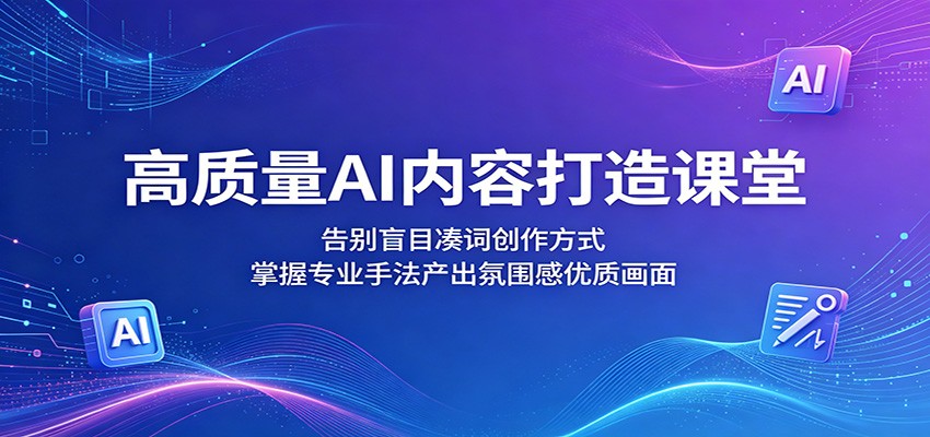 高质量AI内容打造课堂:告别盲目凑词创作方式,掌握专业手法产出氛围感优质画面-智富思维学堂