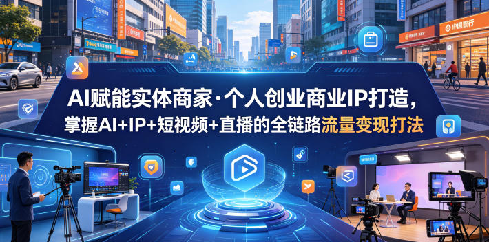AI赋能实体商家·个人创业商业IP打造,掌握AI+IP+短视频+直播的全链路流量变现打法-智富思维学堂