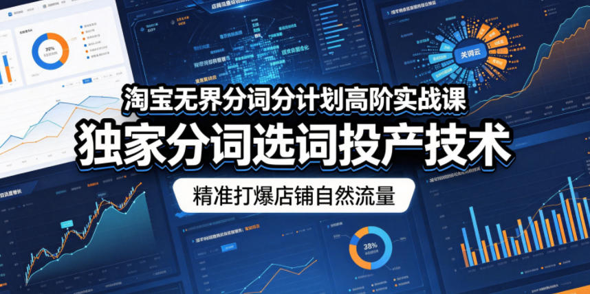 淘宝无界分词分计划高阶实战课,独家分词选词投产技术,精准打爆店铺自然流量-智富思维学堂