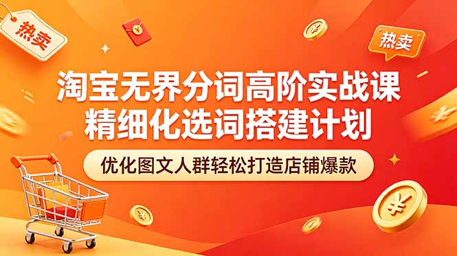 淘宝无界分词高阶实战课 精细化选词搭建计划 优化图文人群轻松打造店铺爆款-智富思维学堂
