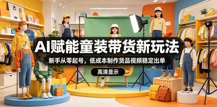 AI赋能童装带货新玩法,新手从零起号,低成本制作货品视频稳定出单-智富思维学堂