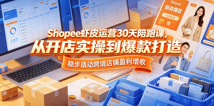 Shopee虾皮运营30天陪跑课,从开店实操到爆款打造,稳步撬动跨境店铺盈利增收-智富思维学堂
